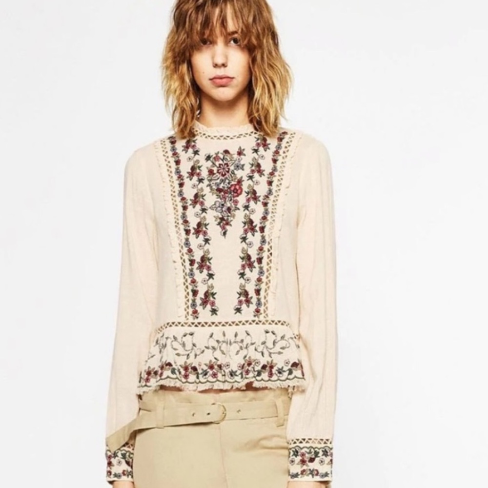 Zara Embroidered Top